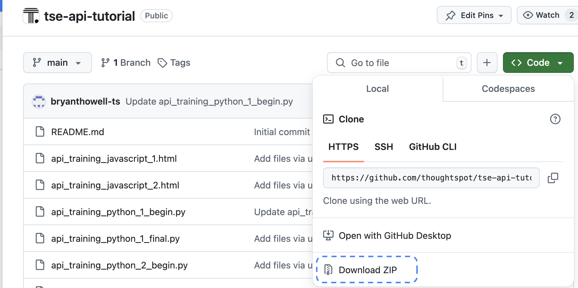 Download ZIP file from GitHub