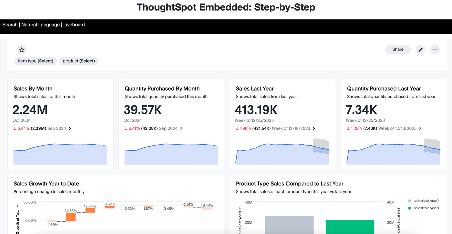 Liveboard embed results